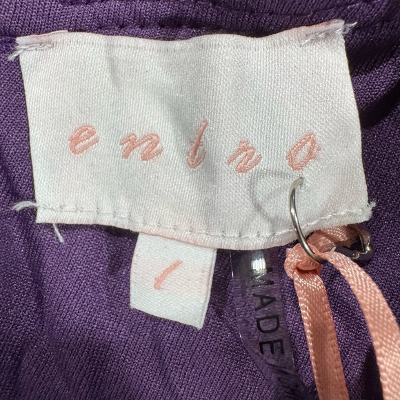 Entro Shimmering Eggplant Purple Mini Dress with Ruffle Sequence Detail - Picture 10 of 12